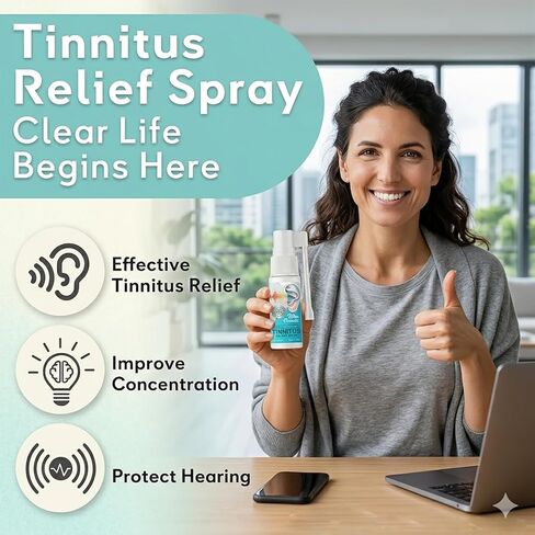 Tinnitus for Ringing Ears Spray, Natural Herbal Ear Soothing Spray, Gentle Ear Discomfort Support, Moisturizing Dry Ear Canal, Fast-Acting Mild Formula, Portable Ear Care Spray for Daily Ear Hygiene in Kuwait