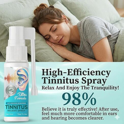 Tinnitus for Ringing Ears Spray, Natural Herbal Ear Soothing Spray, Gentle Ear Discomfort Support, Moisturizing Dry Ear Canal, Fast-Acting Mild Formula, Portable Ear Care Spray for Daily Ear Hygiene in Kuwait