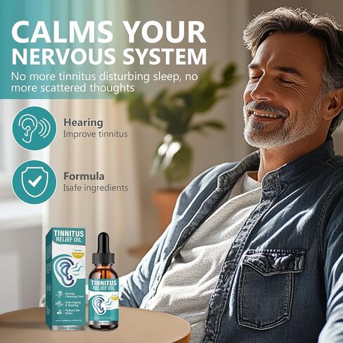 Tinnitus Relief for Ringing Ears, Natural Herbal Extract Liquid Drops for Ear Comfort & Hearing Support, Daily Calming Formula for Buzzing & Ringing, 2 Fl Oz in Saudi Arabia