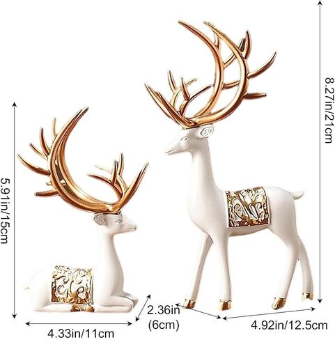 Round Picture Frame Vintage Resin Photo Frame Ornate Tabletop Deer Sculpture Statue Figurine Decorative Suitable for Gift Giving Home in Saudi Arabia