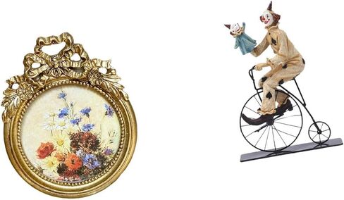 Round Picture Frame Small Vintage Frame Ornate Resin Decorative Clown Statue Sculpture Handcrafted Suitable for Desk Decoration wall in Saudi Arabia