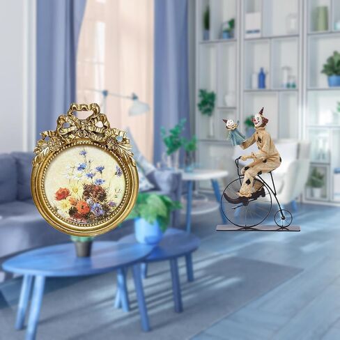 Round Picture Frame Small Vintage Frame Ornate Resin Decorative Clown Statue Sculpture Handcrafted Suitable for Desk Decoration wall in Saudi Arabia