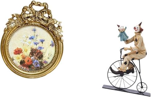 Round Picture Frame Small Vintage Frame Ornate Resin Decorative Clown Statue Sculpture Handcrafted Suitable for Desk Decoration wall in Saudi Arabia