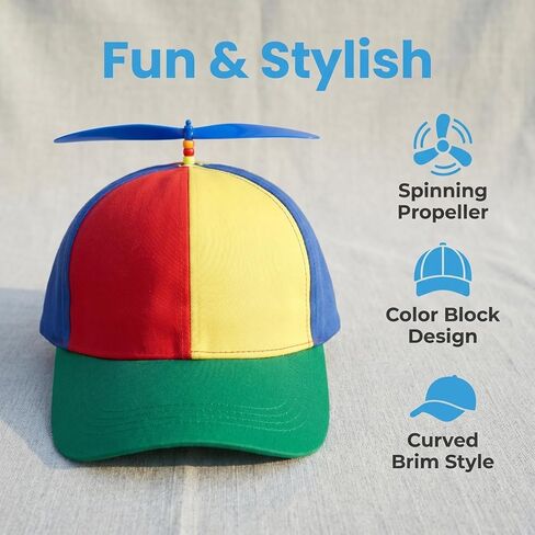 Propeller Hat Adult Baseball Cap: Funny Helicopter Hat for Men Women,Colorful Spinny Hat for Party,Outdoor Fun in Saudi Arabia
