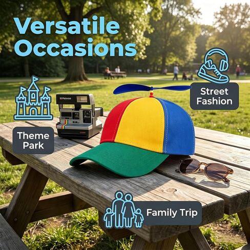 Propeller Hat Adult Baseball Cap: Funny Helicopter Hat for Men Women,Colorful Spinny Hat for Party,Outdoor Fun in Saudi Arabia