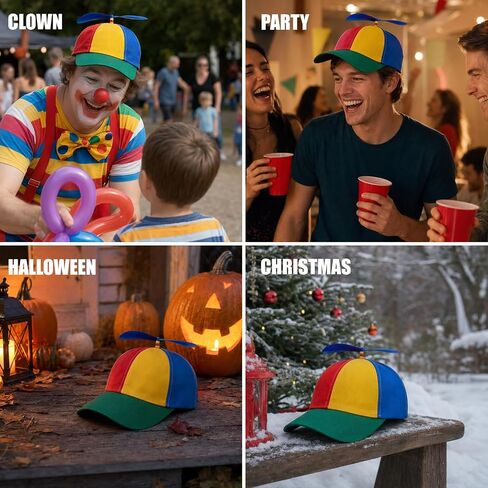 Propeller Hat Adult Baseball Cap: Funny Helicopter Hat for Men Women,Colorful Spinny Hat for Party,Outdoor Fun in Saudi Arabia