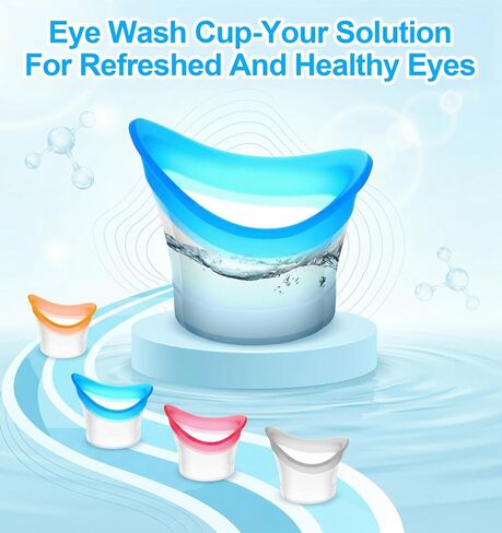 4 Pcs Eye Cup, Soft Silicone Eye Rinse Cup for Gentle Eyes Cleansing, Portable Eyes Care Tool (Blue, Pink, Gray, Orange, 1.7 x 2 Inches) in Kuwait