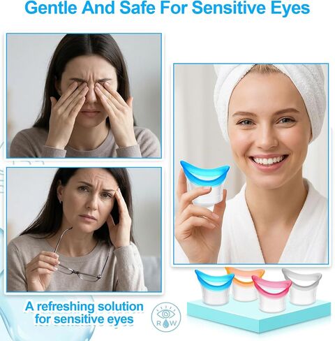 4 Pcs Eye Cup, Soft Silicone Eye Rinse Cup for Gentle Eyes Cleansing, Portable Eyes Care Tool (Blue, Pink, Gray, Orange, 1.7 x 2 Inches) in Kuwait