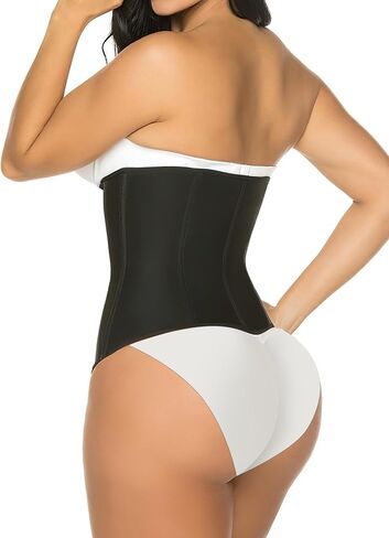 YIANNA Waist Trainer for Women Latex Underbust Tummy Control Waist Cincher Corset Hourglass Body Shaper Zipper and Hooks in Saudi Arabia