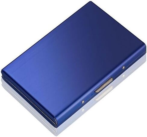 Stainless Steel RFID Blocking Card Holder 1-Pack - Slim Metal Wallet (Silver, Blue, Black Options) in Kuwait