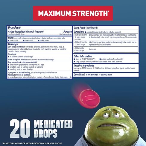 Mucinex Instasoothe Sore Throat Relief, Sore Throat Lozenges, Sore Throat Medicine with Hexylresorcinol, Cough Drops Alternative, 20 Elderberry & Wild Cherry Medicated Numbing Throat Drops in Saudi Arabia
