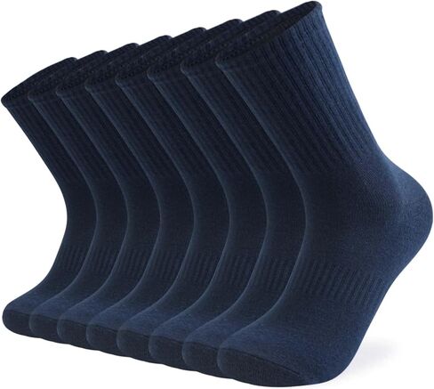Rehelu Mens Crew Socks Cotton Athletic Cushioned Running Workout Gym Long Socks for Men 4 Pairs in Saudi Arabia