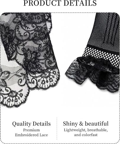 110" Black Lace Veil Brides, Long Gothic Wedding Shawl with Lace Gloves for Halloween Funeral Cosplay in Saudi Arabia