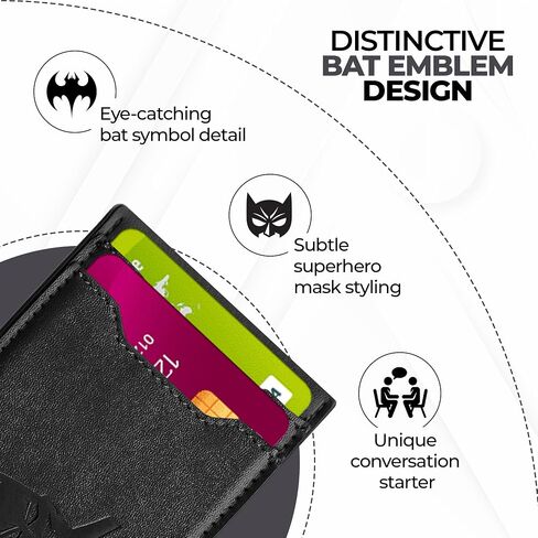 RFID Blocking Credit Card Leather Bat Wallet Man, Superhero Mask - Slim Card Holder, Bat ID Heroic wallet- Unique Gift Birthday, Anniversary, for Dad, Husband, Boyfriend, Father's day in Kuwait