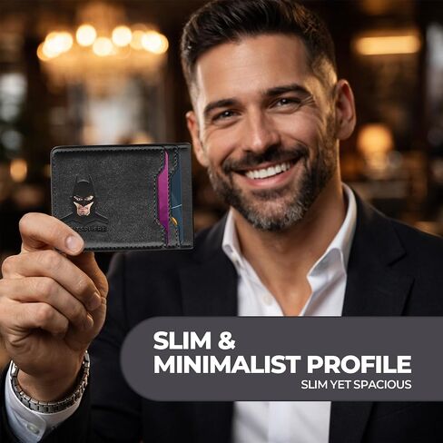 RFID Blocking Credit Card Leather Bat Wallet Man, Superhero Mask - Slim Card Holder, Bat ID Heroic wallet- Unique Gift Birthday, Anniversary, for Dad, Husband, Boyfriend, Father's day in Kuwait