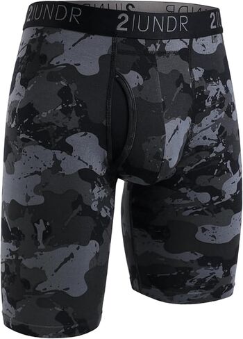 2UNDR Swing Shift 9" Long Leg Boxer Briefs for Men, Mens Pouch Underwear with Patented Joey Pouch, Modal Underwear Men, Moisture Wicking, X-Large, Blackout in Saudi Arabia