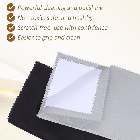 2 Pcs Silver Polishing Cloth Silver Cleaning Kit 2 Pcs Ultra-Soft Brushes (Flat & Wave) Jewelry Cleaning Cloth Jewelry Coin Cleanings Cloths for Cleanings Platinum Gold Diamonds Coins Gemstones in Kuwait
