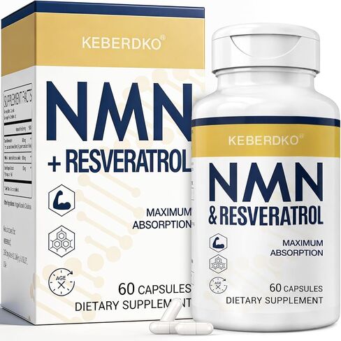 مركب NMN 1150 مجم لكل جرعة، NMN 500 مجم + ترانس ريسفيراترول 600 مجم، نقاء 99% للحصول على أقصى قدر من الامتصاص، مضاد أكسدة قوي وسريع المفعول لـ NAD+، الخلايا، الطاقة، البشرة، مكافحة الشيخوخة وطول العمر - 60 كبسولة in Kuwait