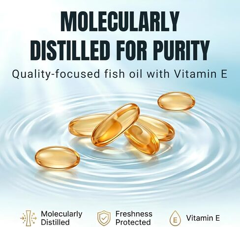 TaaQaa Omega 3 Fish Oil Supplement – Molecularly Distilled EPA DHA Softgels for Heart, Brain & Cellular Support for Adults – Halal, Non-GMO, GMP, 100 Softgels in Saudi Arabia