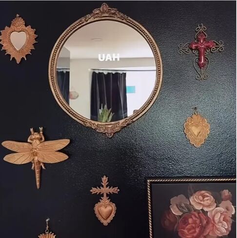 MVTDONT Golden Wall Cross-Saint Heart Miracle Decorative Wall Cross, Antique Gold Heart Design, Vintage Religious Home Deco in Saudi Arabia