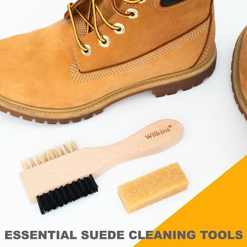 Wilkins Complete Suede Cleaning Kit - 2 IN 1 Bristles Shoe Cleaner Brush with Suede Eraser. in Saudi Arabia