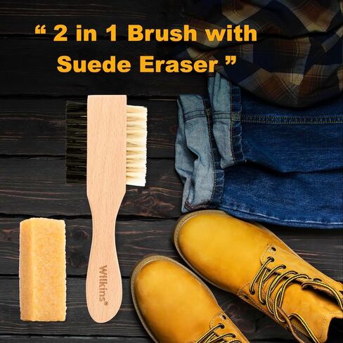 Wilkins Complete Suede Cleaning Kit - 2 IN 1 Bristles Shoe Cleaner Brush with Suede Eraser. in Saudi Arabia