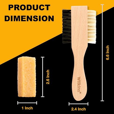 Wilkins Complete Suede Cleaning Kit - 2 IN 1 Bristles Shoe Cleaner Brush with Suede Eraser. in Saudi Arabia