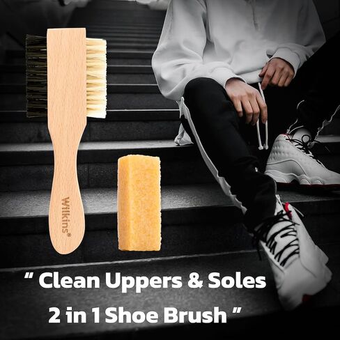Wilkins Complete Suede Cleaning Kit - 2 IN 1 Bristles Shoe Cleaner Brush with Suede Eraser. in Saudi Arabia