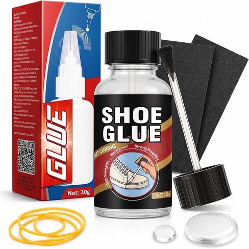 Shoe Glue 30g, Waterproof Clear Shoe Glue Repair Kit, Flexible Strong Adhesive for Sneakers Boots Leather Rubber Canvas, Quick Drying for Loose Soles Cracks Worn Edges in Saudi Arabia