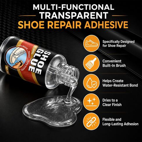 Shoe Glue 30g, Waterproof Clear Shoe Glue Repair Kit, Flexible Strong Adhesive for Sneakers Boots Leather Rubber Canvas, Quick Drying for Loose Soles Cracks Worn Edges in Saudi Arabia