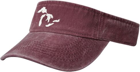 Michigan Great Lakes State Map Sport Sun Visor Hats Cotton Ball Caps Empty Top Baseball Sun Cap for Men Women in Saudi Arabia
