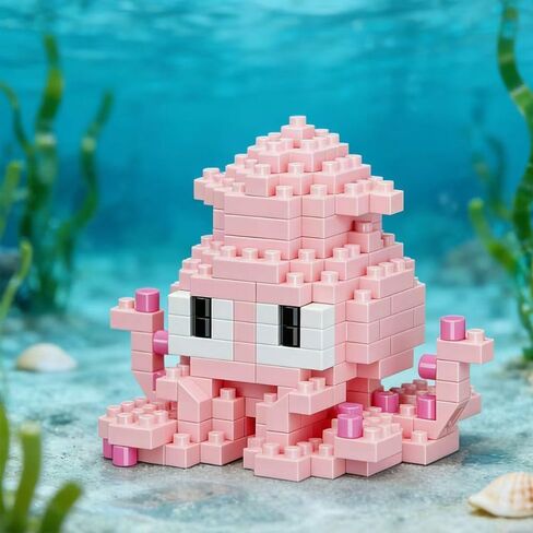 Octopus Hand-Assembled Figurine, Cute Marine Animal Desk Decor, Ocean Theme Collectible Statue for Home Office Shelf in Kuwait