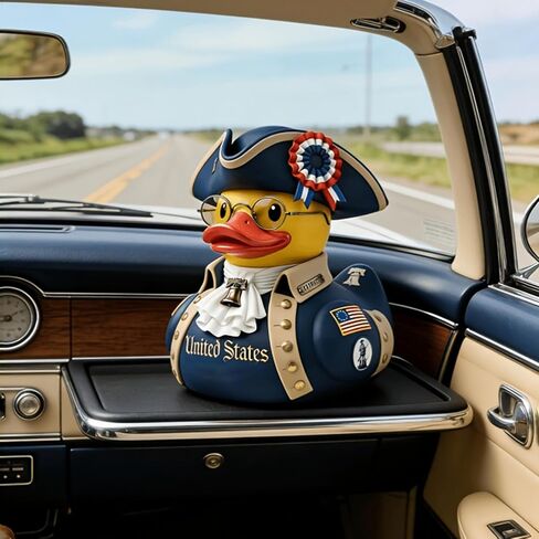 American Independence Anniversary Duck,250th Patriotic Military Duck Figurine, Resin Veteran Duck for Jeeps Ducking, Patriotic Army Desk Decor for Veterans, Military Home Decoration in Saudi Arabia