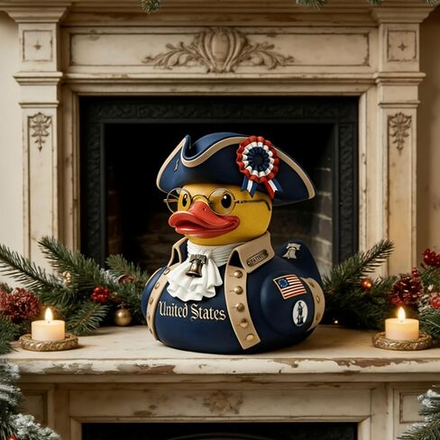 American Independence Anniversary Duck,250th Patriotic Military Duck Figurine, Resin Veteran Duck for Jeeps Ducking, Patriotic Army Desk Decor for Veterans, Military Home Decoration in Saudi Arabia