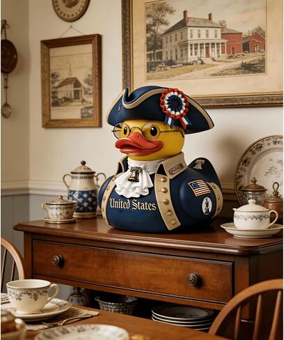 American Independence Anniversary Duck,250th Patriotic Military Duck Figurine, Resin Veteran Duck for Jeeps Ducking, Patriotic Army Desk Decor for Veterans, Military Home Decoration in Saudi Arabia