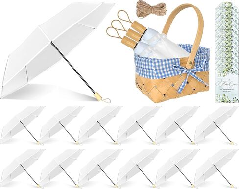 12 Sets 43.3 Inch Wedding Clear Umbrellas Bulk for Rain Large Windproof Stick Umbrellas Set Includes Card Rope for Guests Party Bridal Showers Wedding Photography Various Settings in Saudi Arabia