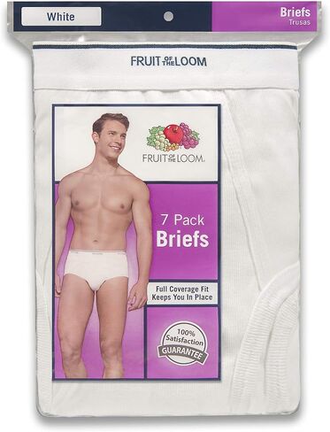 Fruit of the Loom Men's 7-Pack White Brief, FTL-7P7601, 2XL, White in Kuwait