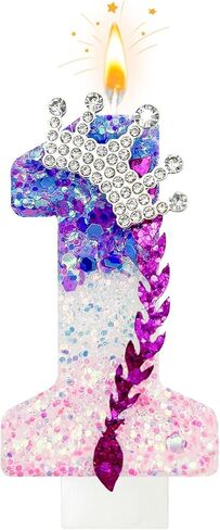K-pop Number 5 Birthday Candle Pink Purple Gradient Sparkly Cake Topper – Trendy Idol Style Birthday Decorations for Party Cake in Saudi Arabia