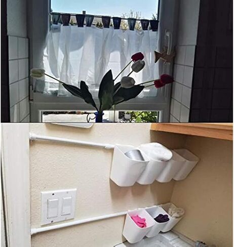 2 Pack Spring Tension Curtain Rod Adjustable 28-43 Inches，5/8" Diameter, White in Saudi Arabia