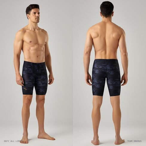Onvous Men's Swim Jammers Bundle | AquaGenesis + Stealth | Men's Jammers for Swimming | Size 30 in Saudi Arabia