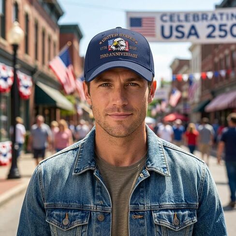 250th Anniversary USA Hat Embroidered American Flag Classic Baseball Cap Adjustable Cotton Dad Hat in Kuwait