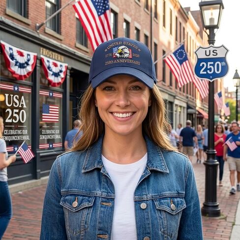 250th Anniversary USA Hat Embroidered American Flag Classic Baseball Cap Adjustable Cotton Dad Hat in Kuwait