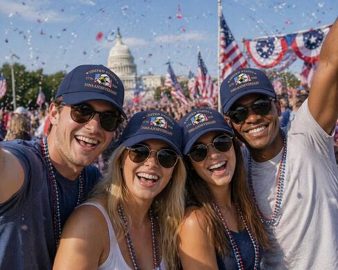 250th Anniversary USA Hat Embroidered American Flag Classic Baseball Cap Adjustable Cotton Dad Hat in Kuwait