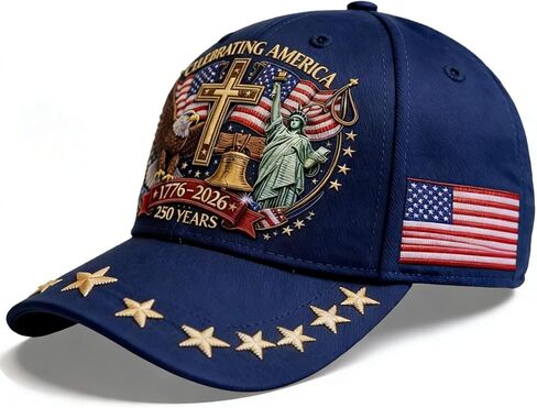 250 Anniversary USA Hat 250th Anniversary USA Hat Adjustable Printed Pattern Patriotic Baseball Cap for Men Women Blue in Saudi Arabia