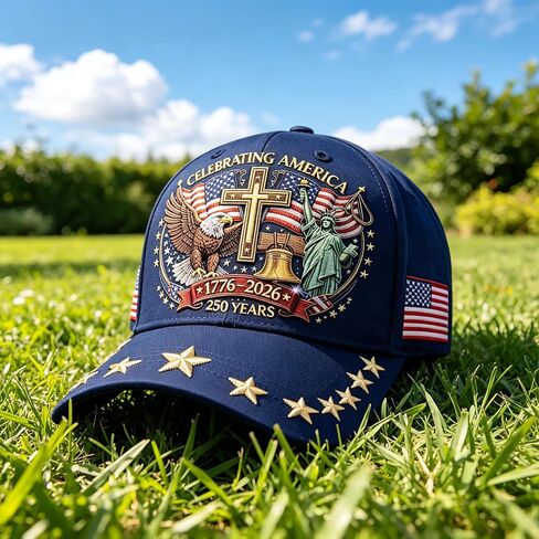 250 Anniversary USA Hat 250th Anniversary USA Hat Adjustable Printed Pattern Patriotic Baseball Cap for Men Women Blue in Saudi Arabia