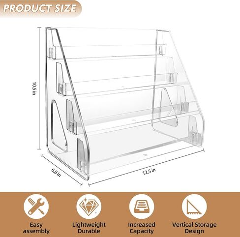 Acrylic Bookmark Display Stand, Portable Sticker Holder for Vendor Events Retail, 4 Tier Clear Display Shelf Rack for Greeting Card, Postcards, Brochures in Saudi Arabia
