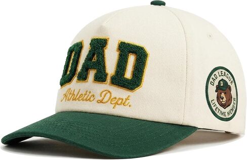 Dad Hat for Men - 5 Panel Cotton Cap with 3D Chenille Embroidery, Fathers Day Birthday for Dad in Saudi Arabia