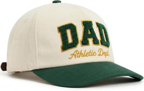 Dad Hat for Men - 5 Panel Cotton Cap with 3D Chenille Embroidery, Fathers Day Birthday for Dad in Saudi Arabia