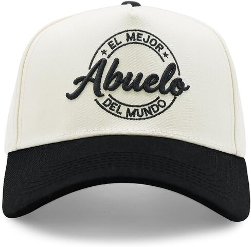 El Mejor Abuelo Hat for Men, 3D Embroidered Spanish World's Best Grandpa Baseball Cap, Regalos para Fathers Day Birthday Gift from Grandkids in Saudi Arabia