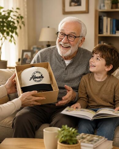 El Mejor Abuelo Hat for Men, 3D Embroidered Spanish World's Best Grandpa Baseball Cap, Regalos para Fathers Day Birthday Gift from Grandkids in Saudi Arabia